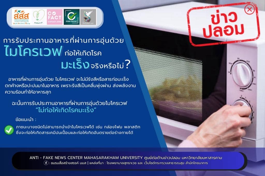 การรับประทานอาหารที่อุ่นด้วย“ไมโครเวฟ”ก่อให้เกิดโรคมะเร็งจริงหรือไม่ ?